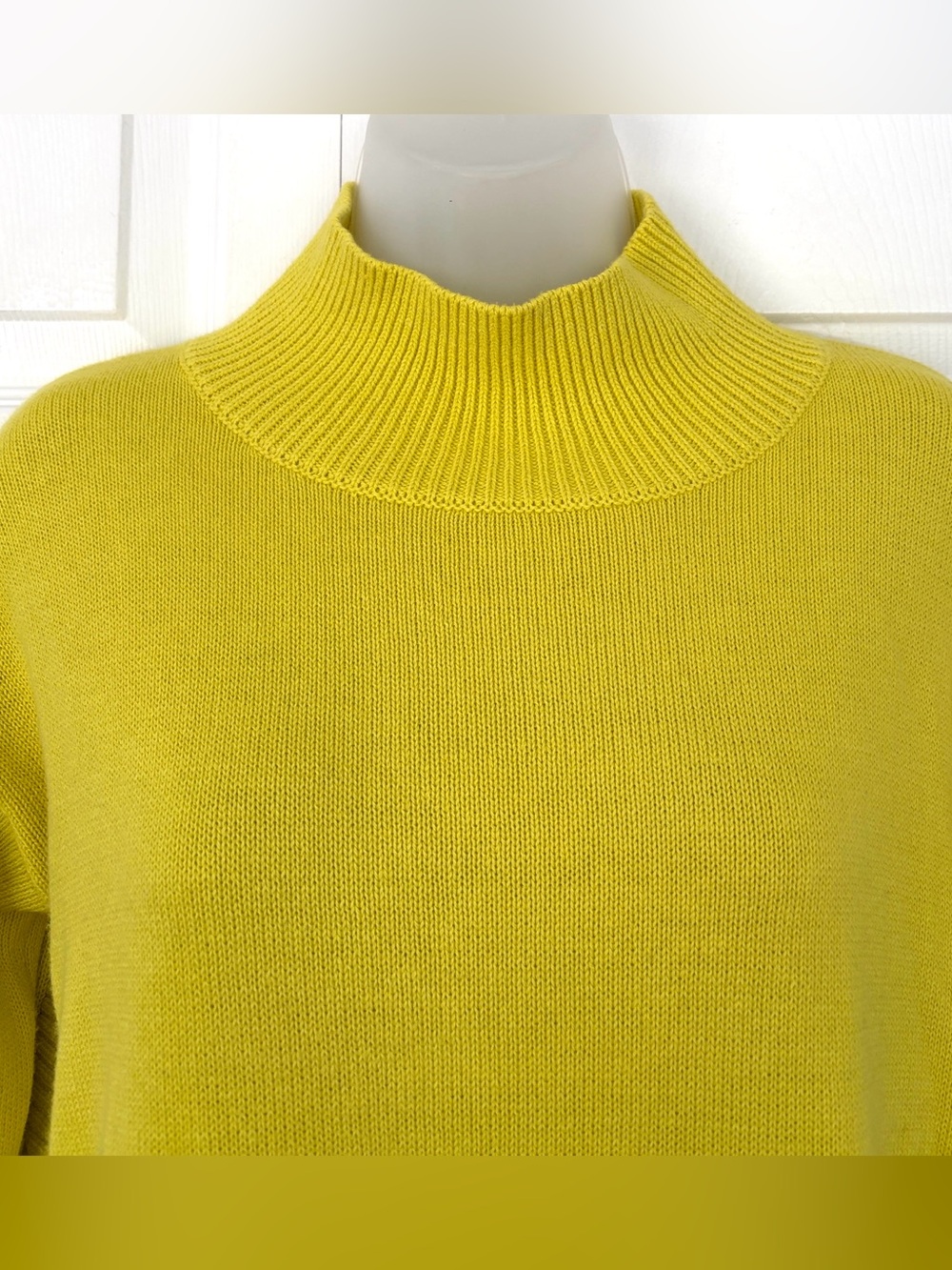 Zaket & Plover Sweater Funnel Neck Cashmere Cotton Blend Sweater Yellow XS - Picture 4 of 13